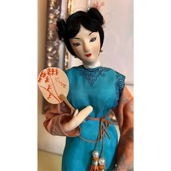 Vintage Antique Japanese Handmade‎ Cloth Doll Traditional Clothes Painted - Picture 2 of 10